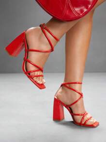 CUCCOO SZL Cuccoo Fashion Women's Adjustable Buckle Design Thick Heel Strappy Sandals