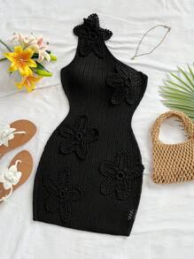 Soleia Abito monospalla, tinta unita, di moda per l'estate