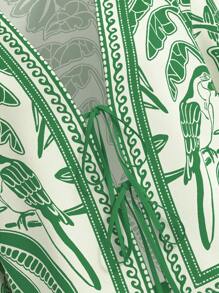 Travachic 梭织印花长袖宽松女式衬衫，夏季，沙滩装，春夏，复活节，海滩，春假，度假女士，音乐会，波西米亚风，波西米亚，音乐节，7 月 4 日，节日 - 米色 - 查看 4