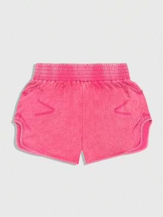 Street Life Pantalones cortos holgados versátiles y casuales con cintura elástica y estampado de pentagrama para hombre