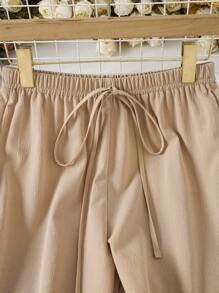 SHEIN Unity Women's Khaki Comfy Shorts, Summer - Khaki - View 3