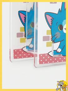 TOM & JERRY X SHEIN 欢乐粉红屋卡通字母图案亚克力组装收纳盒 - 粉色 - 查看 5