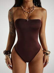 StreetHx Streetwear Sleeveless Strapless Bodysuit For Women, Summer