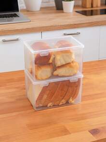 قطعة واحدة من صندوق خبز شفاف - خبز (صندوق حفظ طازج محفوظ بالبرودة) - لوازم مطبخ بلاستيكية - شفاف - مشاهدة 8