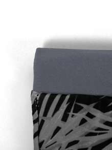 Manfinity VDAYZ Men's Beach Vacation Print Drawstring Swim Trunks, Beach Wear - Grey - View 6