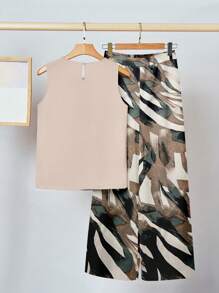 SHEIN Clasi 2 Pieces Casual Floral Printed Summer Set, Retro Flower Graphic Suitable For Going Out - Multicolor - View 2