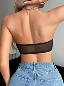 SHEIN Women Front Opening Lace Bralette - Black - View 2