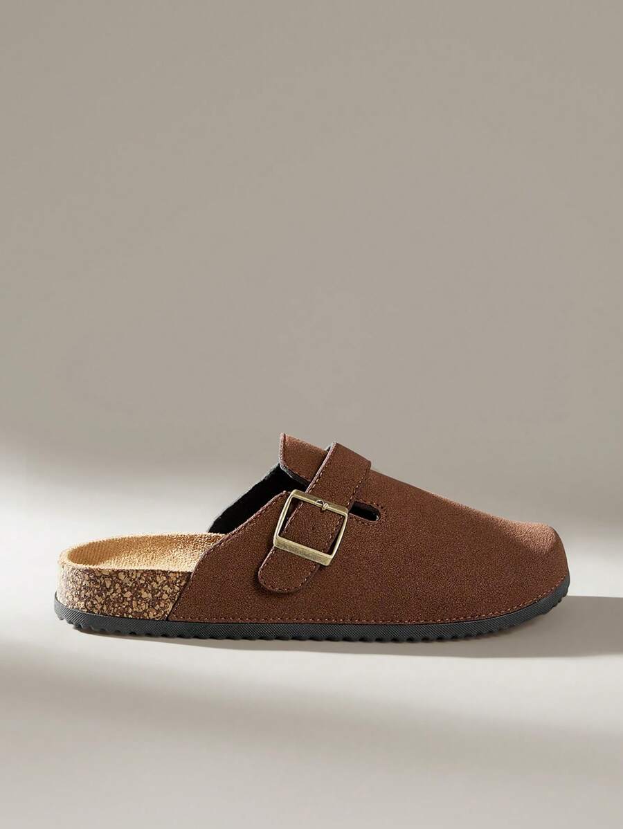 Solecia Women's Fashion Thick Sole Slippers, Square Buckle Design Matched With Ladies Shoes