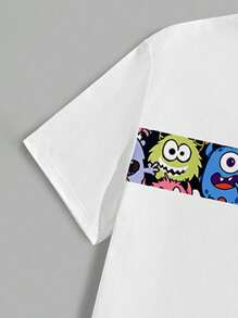 Manfinity Homme 夏季男士短袖印花圓領T恤和短褲套裝 - 彩色 - 查看 6