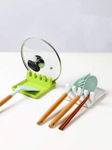 1 Piece Kitchen Supplies, Pot Lid Rack, Household Spatula Rack, Mat Rack, Cutlery Storage Rack, Multi-Function Plastic Storage Rack, Spoon Rack Mat For Kitchen And Living Room - Multicolor - View 1