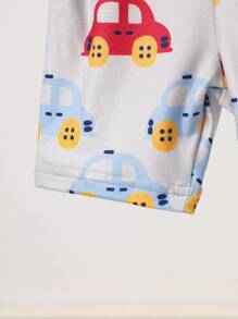 6pcs/Set Infant Boys Cartoon Duck, Rabbit, Car Pattern Short Sleeve Tee & Shorts Soft Comfortable Summer Sleepwear Set - Multicolor - View 7