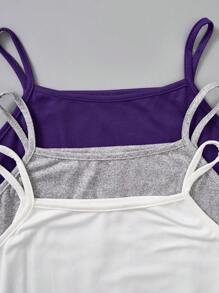 SHEIN 女童休闲多色针织吊带背心