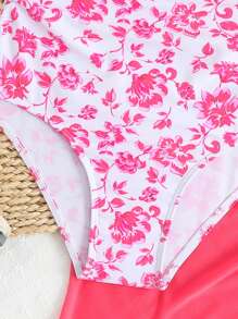 Tween Girl Random/2pcs Printed Swimsuit - Pink - View 5
