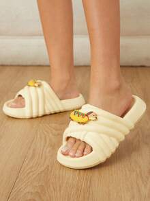 Cuccoo Women's Fashion Summer House Wear Thick Bottom Non-Slip Quiet EVA Beach Slides - Yellow - View 2