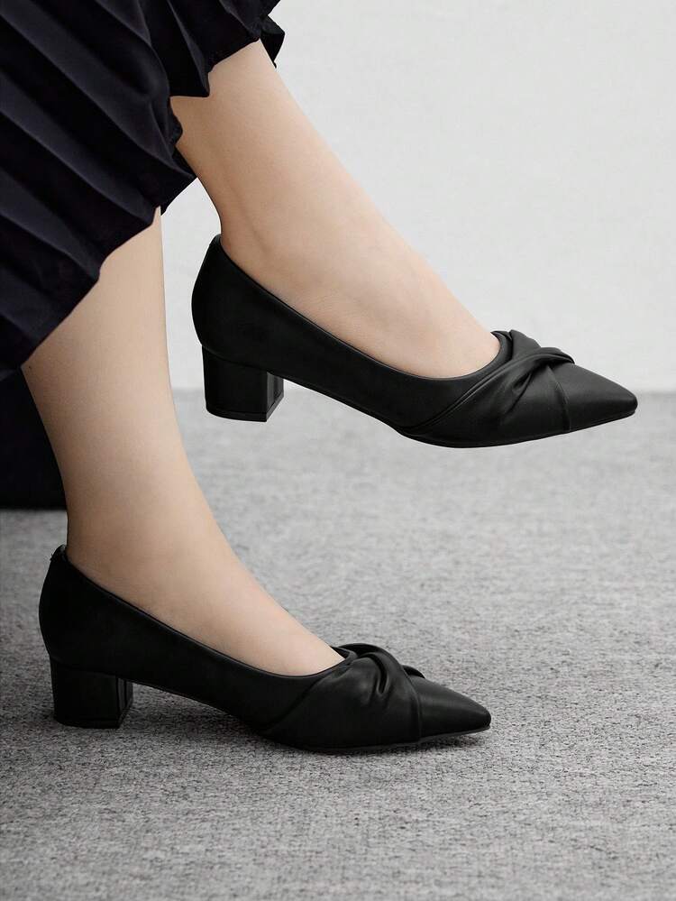 CUCCOO BIZCHIC Women Pointy Toe Twist Design Fashion High Heel Pumps For Christmas Spring Shoes