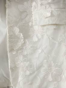 Aveloria Rosie Elegant Romantic Flower Embellished Long Sleeve Button Front Cardigan Jacket With Pockets For Women