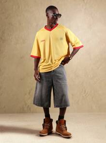 SUMWON Premium Retro Football Jersey Classic Unisex Heritage Inspired Jersey Authentic Soccer Style Graphic Sportswear Vintage Design - Yellow - View 7