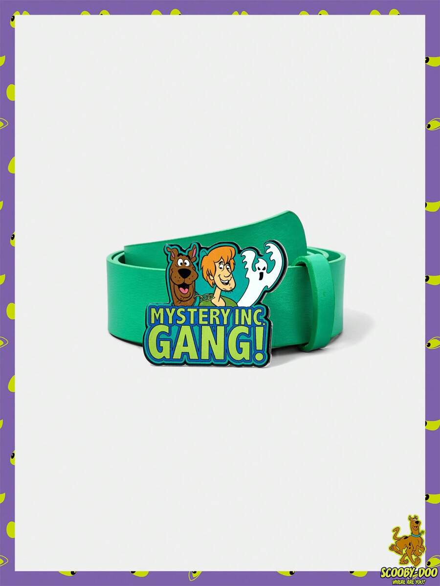 SCOOBY-DOO X SHEIN 恐怖幽灵 & 卡通 & 字母图案皮带扣