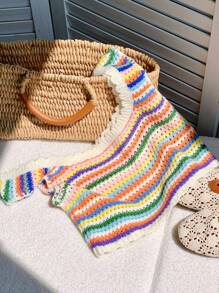 Comfortcana Women's Colorful Simple Knitted Casual Top Going Out Tops Women