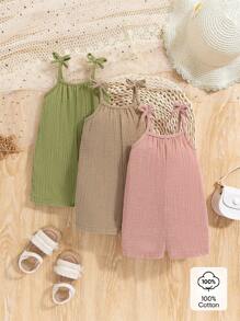 SHEIN Vintaside Kids Mono multicolor estilo coreano simple para bebé niña