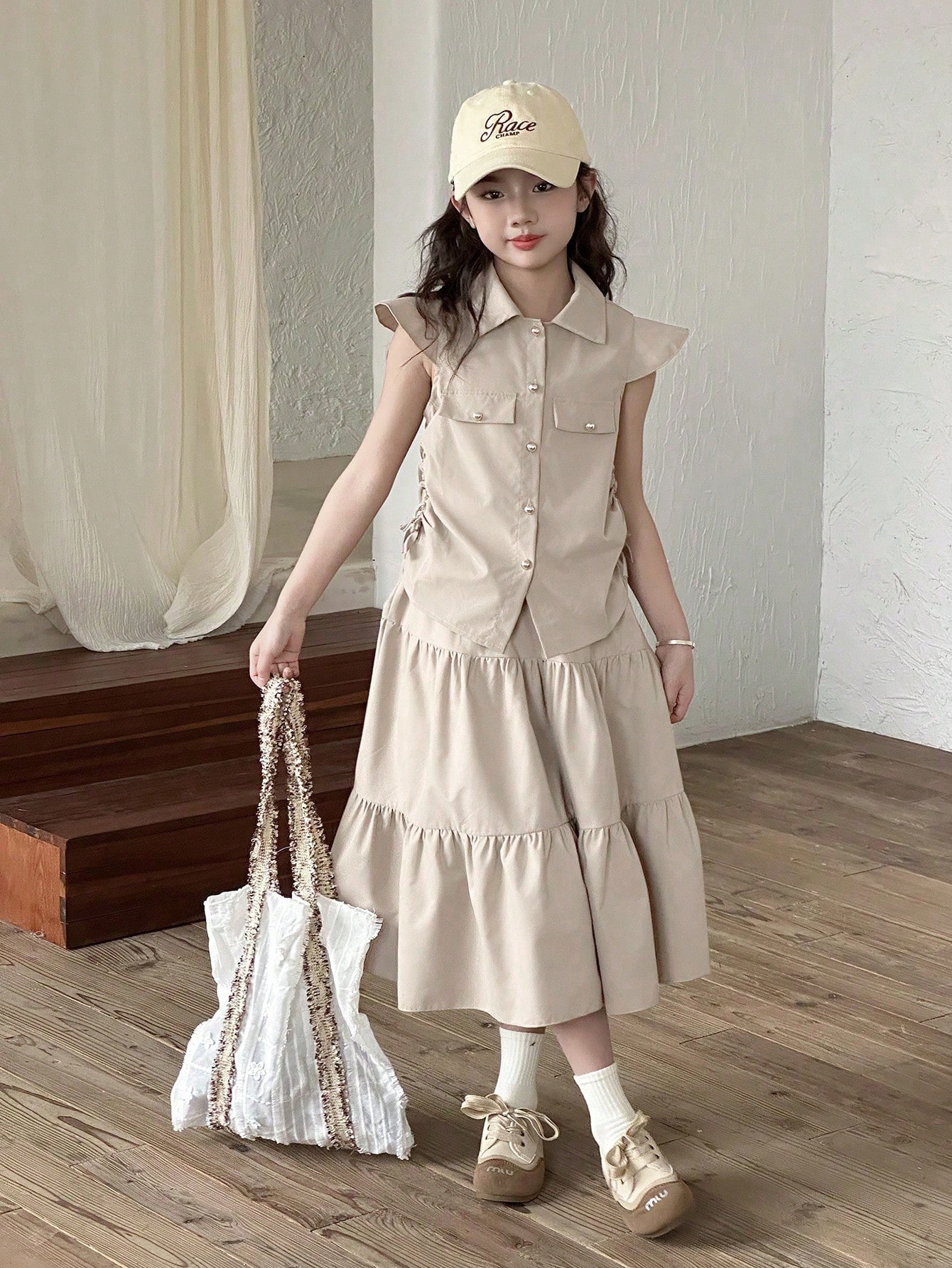SHEIN مجموعة 2 قطعة لفتيات المراهقات، ملابس علوية...