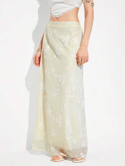 Roylia 优雅花卉刺绣裙，夏季