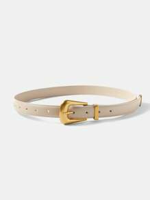 MOTF PREMIUM 1 条女士街头金属/金属质感时尚腰带，适合工作和派对 - 米色 - 查看 5