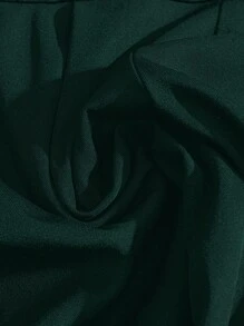 GlowEve 女式优雅办公室时尚盖袖西装领连体衣，春夏 - 墨綠色 - 查看 3