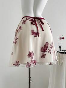 Chiquease Women's Butterfly Embroidered Decorative Mini Skirt - Multicolor - View 2