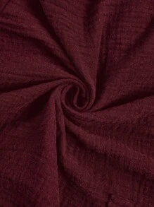 SHEIN Clasi 休閒純色連體褲，腰部收緊設計和雙口袋 - 中紫紅色 - 查看 7