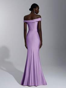 Elitara Elegante e meraviglioso abito a sirena con spalle scoperte e arricciature, adatto per matrimoni, feste, lune di miele, balli, damigelle (adulti)
