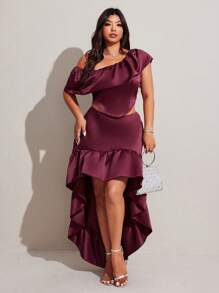 Viva Relle 大码女式露肩优雅晚礼服，性感婚礼毕业礼服，两件套