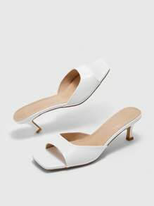 CUCCOO BIZCHIC Women's Square Toe Fashion Casual High Heel Slide Sandals For Christmas