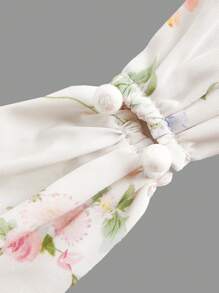 SHEIN MOD 女士碎花露背上衣和半裙套装，夏季服装