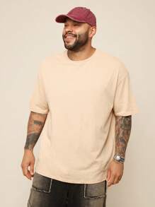 EASEVO Camiseta de manga corta con cuello redondo y estampado de letras vintage informal para hombre talla grande, adecuada para el verano