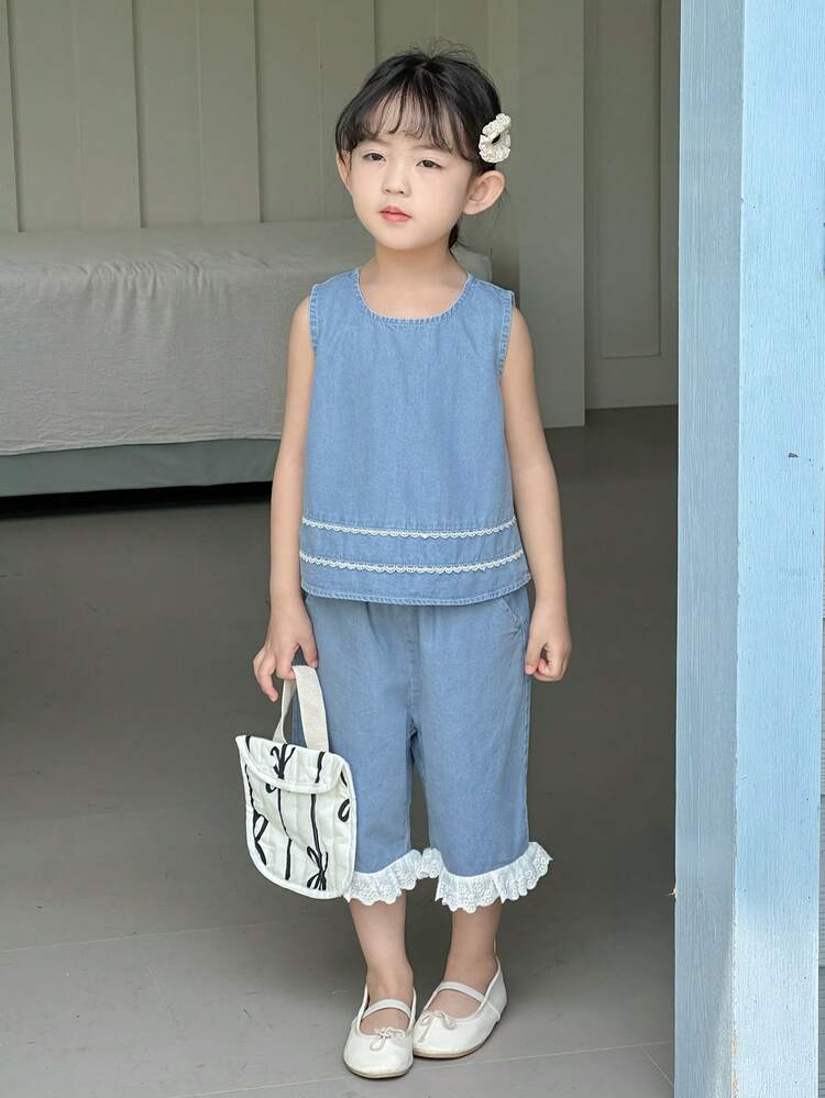 Girls Young Girl Fashion Denim Set