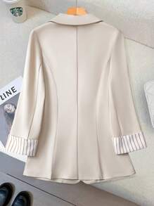 Franclia 条纹袖休闲宽松西装外套，春夏女士西装外套，女士休闲装春季