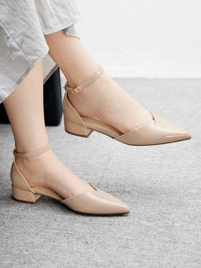 CUCCOO BIZCHIC Beżowe, płaskie buty ze spiczastym noskiem, eleganckie, codzienne, wygodne, wsuwane, odpowiednie do pracy, dojazdów do pracy, na formalne okazje, modne, uniwersalne