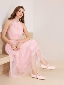 MOTF PREMIUM Zapatos Mary Jane planos de piel de PU con hebilla - Rosa - Ver 9
