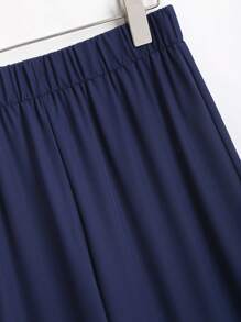 EMERY ROSE 2 Pieces Set: Women Summer All Over Print Round Neck Short Sleeve Top And Pants