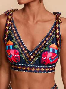 Travachic 女士夏季沙滩大象印花性感比基尼套装 - 彩色 - 查看 6