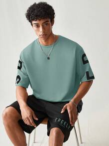 SWAVVY Bộ 2 áo thun tay ngắn in họa tiết thường ngày và quần short - màu xanh lá - Xem 2