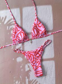 Swim Vcay Women's Random Metallic Jewelry Bikini Set, Summer - Multicolor - View 3