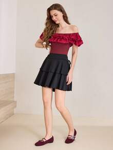 MOTF PREMIUM PU 皮革水钻装饰平底鞋 - 酒紅色 - 查看 9