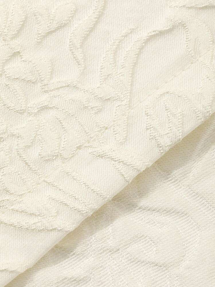 Elegant Textured Solid Color Pleat Detail Ladies Skirt, Spring/Summer