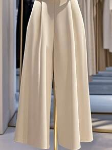 Franclia Women's Fashion Elegant Ruffle Wide Leg Solid Color Jumpsuit