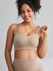 Moonlight&Mama 孕妇纯色舒适无缝哺乳内衣