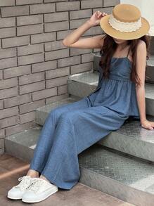 Dazy Kids Teen Girls Solid Color Slit Hem Camisole + Long Pants 2Pcs Set,Girls Summer Outfits,Back To School Clothes