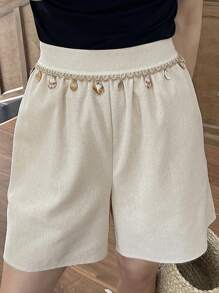 DAZY Women's Loose Casual Linen Vacation Beach Shorts, Summer New Style