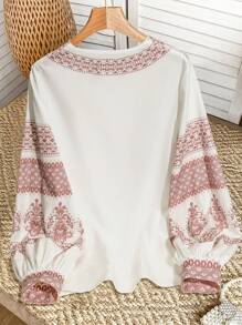 Lacomfia Women's Casual Lantern Sleeve Floral Print Blouse, Spring/Summer Fall Cloth For Women